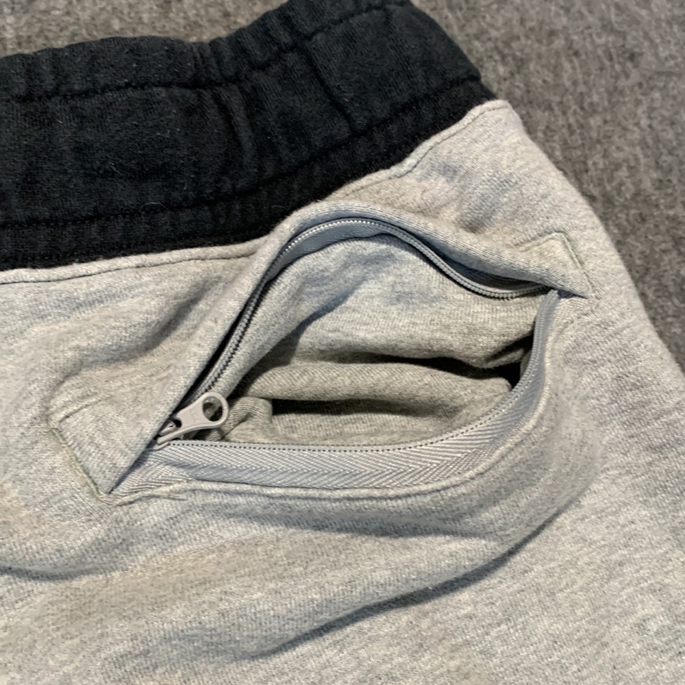 Nike Big Swoosh French Terry Black & Gray Shorts - Picture 6 of 7